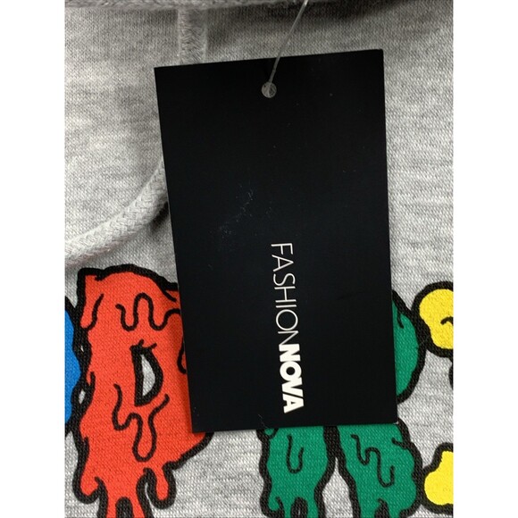 Fashion Nova Mens Pullover Hoodie Men HOOD RICH Lane Seven Gray Size Medium - Picture 5 of 15